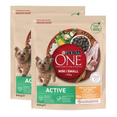 PURINA ONE MINI/SMALL Active, csirke rizzsel 2 x 800 g