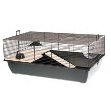 Rágcsálóketrec TOMMY + Wood 78 x 48 x 33 cm FEKETE