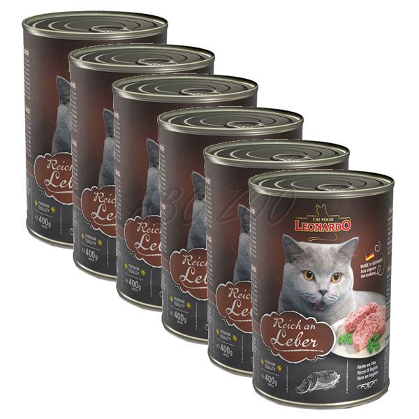 Konzerv macskáknak Leonardo - Májas 6 x 400 g