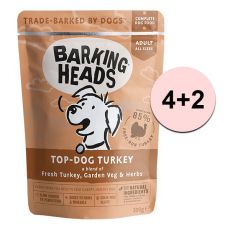 BARKING HEADS Top Dog Turkey GRAIN FREE 300g 4+2 GRÁTISZ