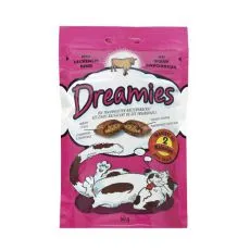Jutalomfalat macsk&aacute;knak - DREAMIES marhah&uacute;sos p&aacute;rn&aacute;csk&aacute;k, 60g