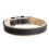 Bőr nyakörv WAU DOG Soft 27-36 cm, 15 mm fekete-bézs színű