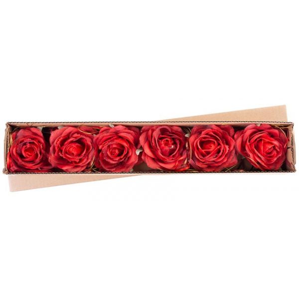 Kerti Virágok MagicHome, rózsa, piros, szár, virág mérete: 10 cm, virág hossza: 18 cm, csomagolás. 6 db.
