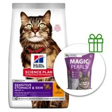 Hill's Science Plan Feline Adult Sensitive Stomach & Skin Chicken 7kg + macskaalom INGYEN
