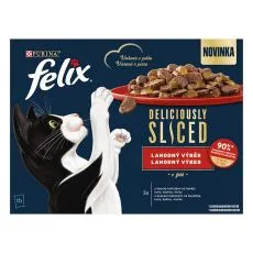 FELIX Deliciously sliced Multipack marhah&uacute;s/csirke/kacsa/pulyka zsel&eacute; 12x80g