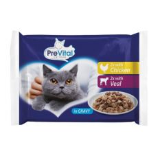 PreVital Cat Kapszula csirke/borjú mártásban 4 x 100 g