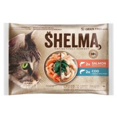 Shelma Cat kapszula lazac/tőkehal mártásban 4 x 85 g