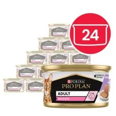 PRO PLAN CAT DELICATE darabok p&aacute;st&eacute;tomban Pulyka 24 x 85 g