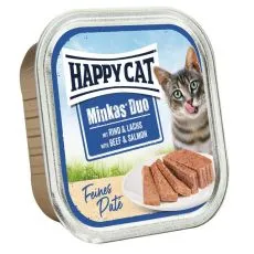Happy Cat Minkas DUO Pat&eacute; marhah&uacute;s &eacute;s lazac 100 g