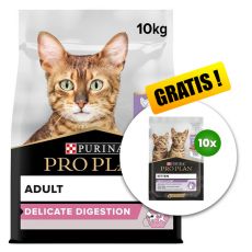 PURINA PRO PLAN CAT DELICATE DIGESTION Turkey 10 kg + 10 x Kitten tasakos eledel GRÁTISZ