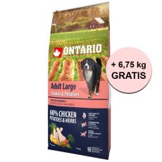 ONTARIO Adult Large - chicken & potatoes 12 kg + 6,75 kg GRÁTISZ