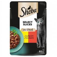 Sheba Select Slices Csirkehúsos és marhahúsos tasak szószban 85 g