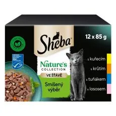 Sheba Natures Collection Vegyes v&aacute;logat&aacute;s tasak sz&oacute;szban 12 x 85 g