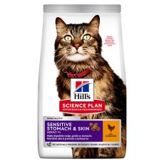 Hill's Science Plan Sensitive Stomach & Skin felnőtt macskáknak csirkével 1,5 kg