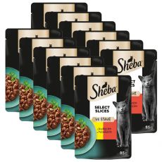 Sheba Select Slices Csirkehúsos és marhahúsos tasak szószban 12 x 85 g