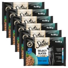 Sheba Select Slices Halas válogatás szószban tasakokban 6 x (4 x 85 g)