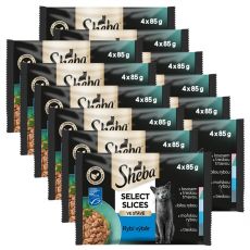 Sheba Select Slices Halas válogatás szószban tasakokban 12 x (4 x 85 g)