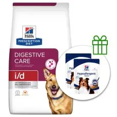 Hill's Prescription Diet i/d Digestive care kutyakajak 16 kg + 2x jutalomfalat GR&Aacute;TISZ