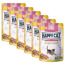 Happy Cat Tasakos eledel Kitten & Junior Land Geflügel 6 x 85 g