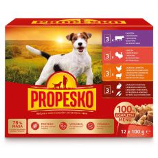 Propesko Dog Alutasak marha/pulyka/csirke-bárány/nyúl-répa szószban 12 x 100 g
