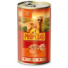 Propesko Dog Konzerv csirkehússal, májjal és sárgarépával szószban 1240 g