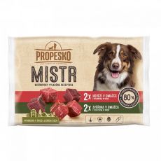 Propesko MISTR Dog Alutasak marhahússal/vad húsokkal szószban 4 x 85 g