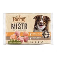 Propesko MISTR Dog Alutasak csirkehússal és pulykahússal szószban 4 x 85 g