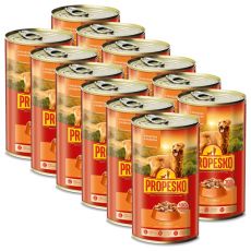 Propesko Dog Konzerv marhahússal és csirkehússal szószban 12 x 1240 g