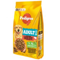Pedigree Adult marhahússal és zöldségekkel 12 kg + 3 kg GRÁTISZ