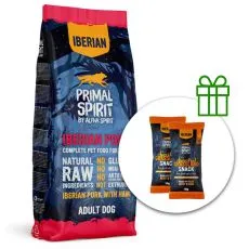 Primal Spirit Dog 70% Ib&eacute;riai sert&eacute;sh&uacute;s sonk&aacute;val 12 kg + 2 x jutalomfalat GR&Aacute;TISZ