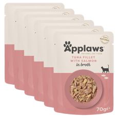 Applaws tasakos eleldel macskáknak tonhallal és lazaccal, levesben 6 x 70 g