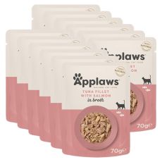 Applaws tasakos eleldel macskáknak tonhallal és lazaccal, levesben 12 x 70 g