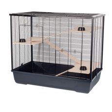 Rágcsálóketrec Freddie + Wood 100 x 54 x 83 cm FEKETE