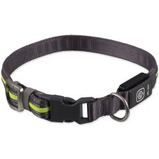 Dog Fantasy USB LED világító nylon nyakörv M-L zöld 45-65 cm