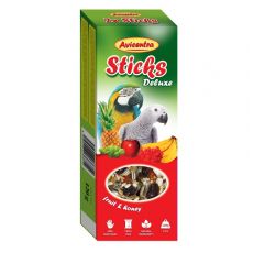 Avicentra Deluxe rúdak nagy papagájok számára - gyümölcs és méz, 2 db