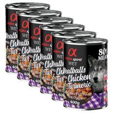 Alpha Spirit Meatballs - Csirke kurkumával 6 x 400 g
