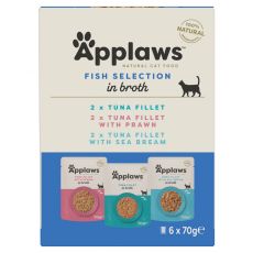 Applaws Fish Selection macskáknak, halválogatás húslevesben 6 x 70 g