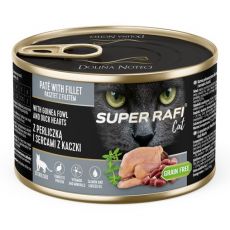 Super Rafi Cat Sterilised P&F Guinea fowl and Duck hearts 185 g