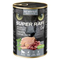Super Rafi Cat Sterilised P&F Guinea fowl and Duck hearts 400 g