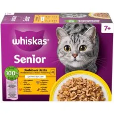 Whiskas Senior sz&aacute;rnyas lakoma zsel&eacute;ben, tasakos nedves macskaeledel, 12 &times; 85 g