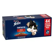 FELIX Fantastic Multipack tasakos eledel - marh&aacute;val, csirk&eacute;vel, kacs&aacute;val &eacute;s b&aacute;r&aacute;nnyal zsel&eacute;ben 44 x 85 g
