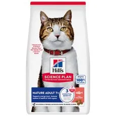 Hill's Science Plan Mature Adult 7+ sz&aacute;raz eledel idős macsk&aacute;k sz&aacute;m&aacute;ra lazaccal 10 kg