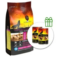Ambrosia Puppy & Growth Large Breeds Chicken & Salmon 12 kg + 2 konzerv GR&Aacute;TISZ
