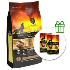 Ambrosia Adult All Breeds Fresh Turkey & Rabbit 12 kg + 2 konzerv GR&Aacute;TISZ