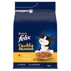 Felix Doubly Delicious sz&aacute;razeledel macsk&aacute;knak csirke, pulyka 3 kg
