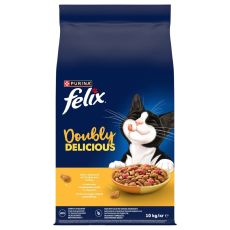 Felix Doubly Delicious sz&aacute;razeledel macsk&aacute;knak csirke, pulyka 10 kg