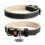 Bőr nyak&ouml;rv WAU DOG Soft - 46 - 60cm, 35mm, fekete-b&eacute;zs sz&iacute;nű
