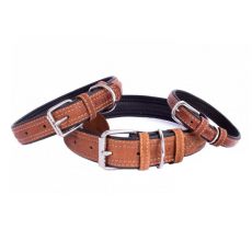 Bőr nyakörv  Soft - 27- 36cm, 15mm, barna- fekete