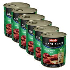 Animonda GranCarno Fleisch Adult konzerv szarvashús + alma - 6 x 800 g