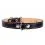 K&eacute;tr&eacute;tegű bőr nyak&ouml;rv - 32 - 40cm, 20mm - feket&eacute;s b&eacute;zs